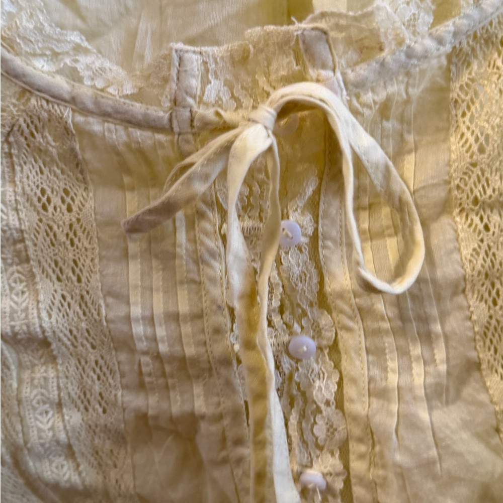 Free People Yellow Lace Detail Blouse - Picture 6 of 7